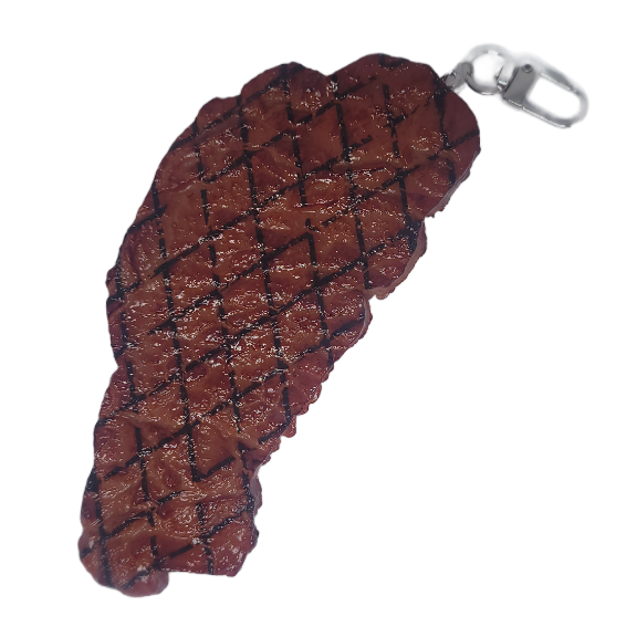 Grilled Steak Keychain