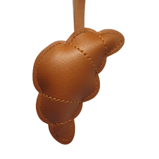Dark Brown Croissant Keychain