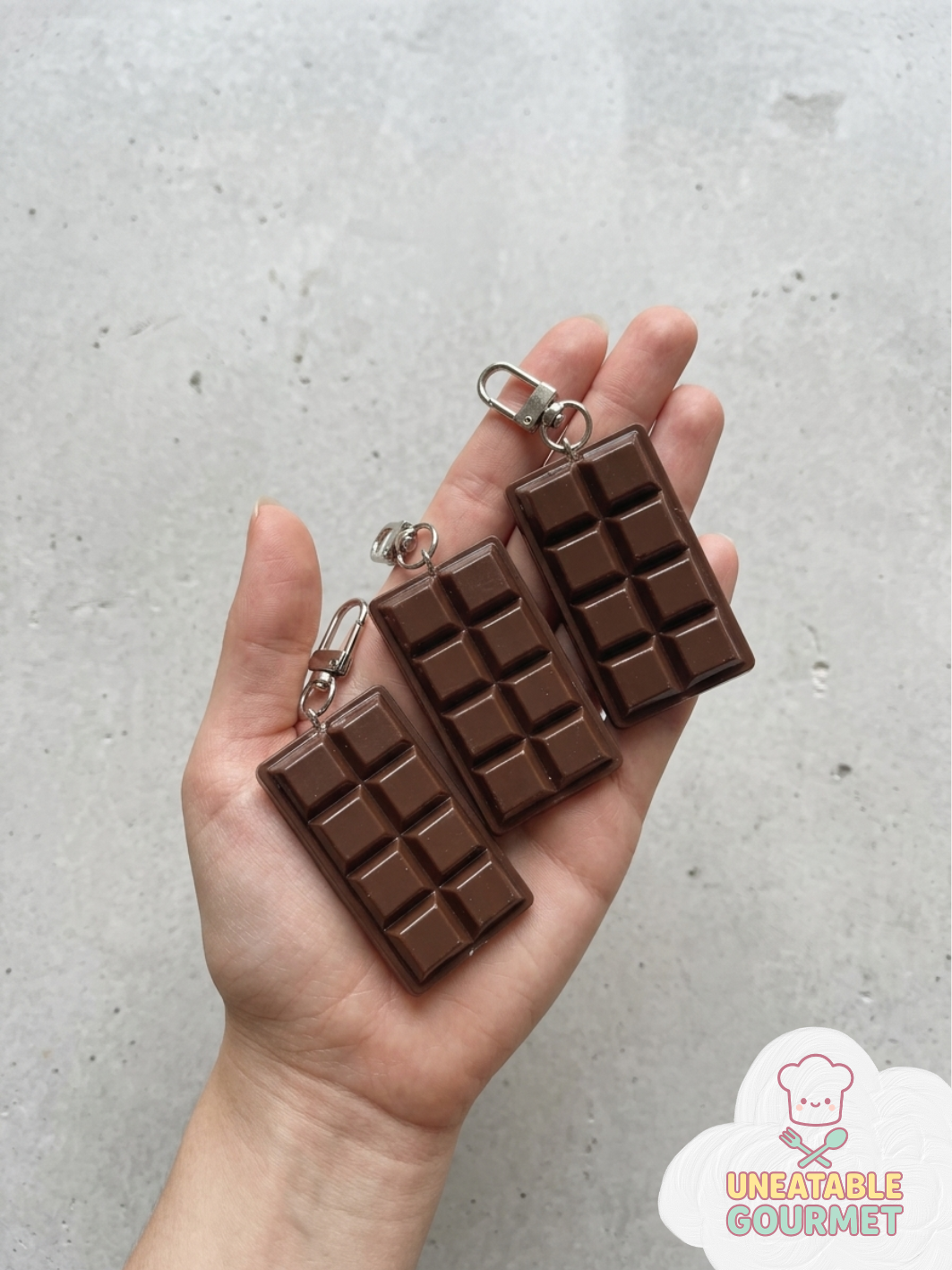 Dark Chocolate Bar Keychain