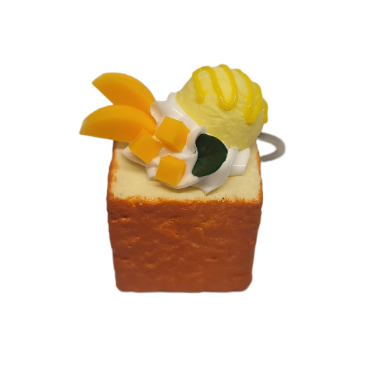 Mango Cube Cake Keychain