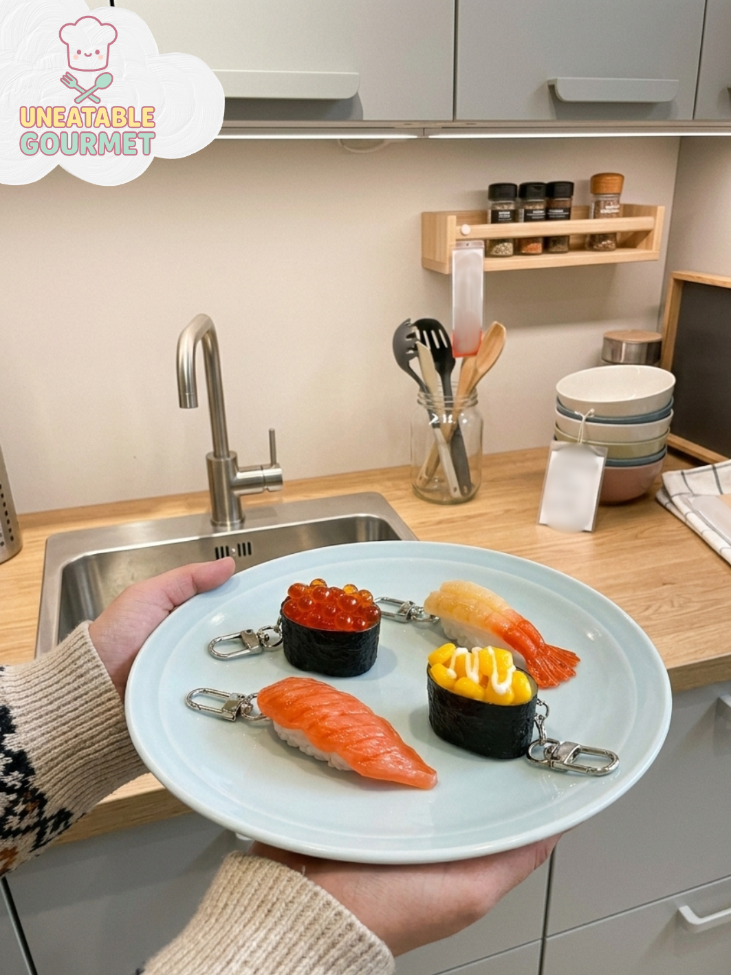 Salmon Sushi Keychain